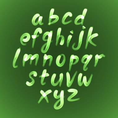 son moda el çizim alfabesi, vektör çizim.