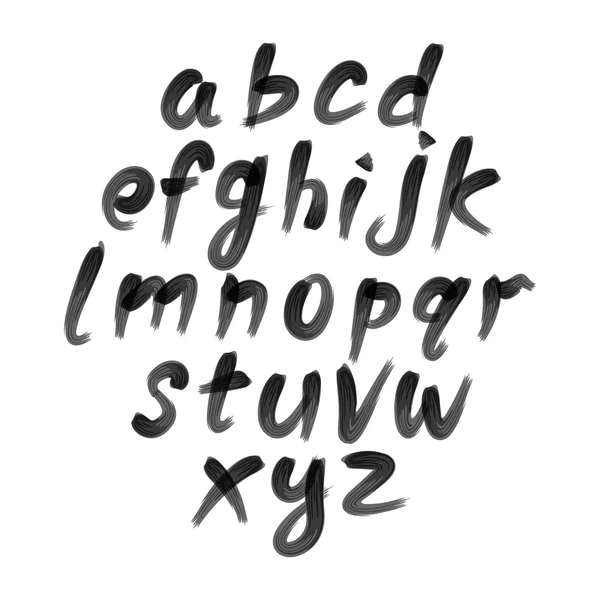 Alphabet vectoriel. Lettres de l'alphabet écrites avec un pinceau . — Image vectorielle