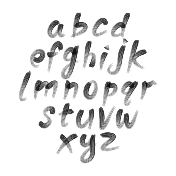 Vector alphabet. Letters of the alphabet written with a brush. — Stock Vector