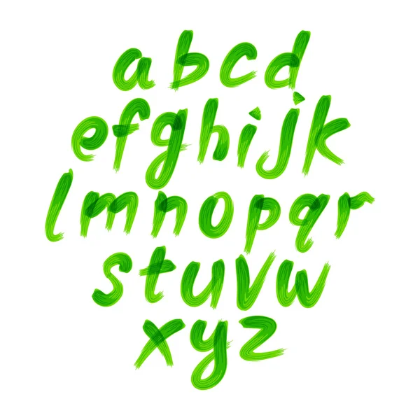 Vector alphabet. Letters of the alphabet written with a brush. — Stock Vector