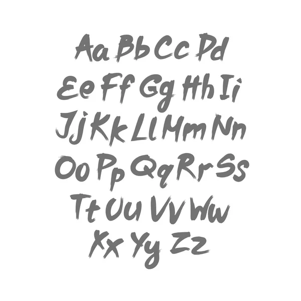 Vector alphabet. Letters of the alphabet written with a brush. — Stock Vector