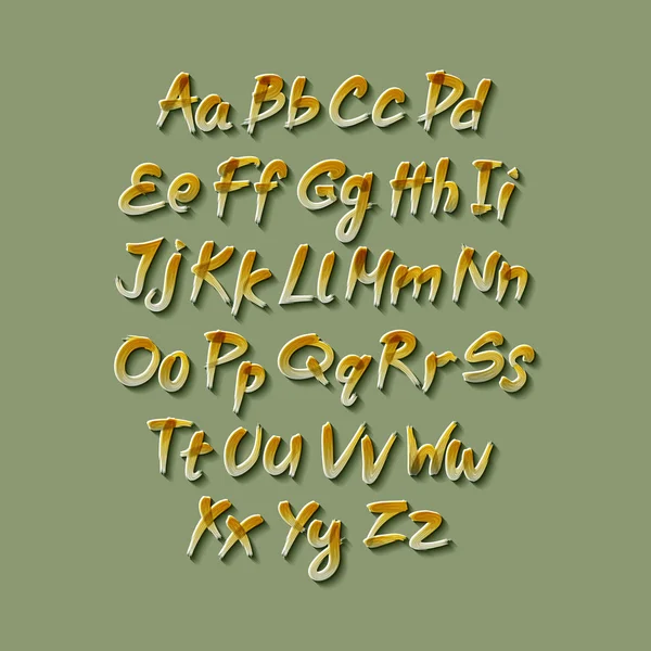 Trendige Handzeichnung Alphabet, Vektorillustration. — Stockvektor