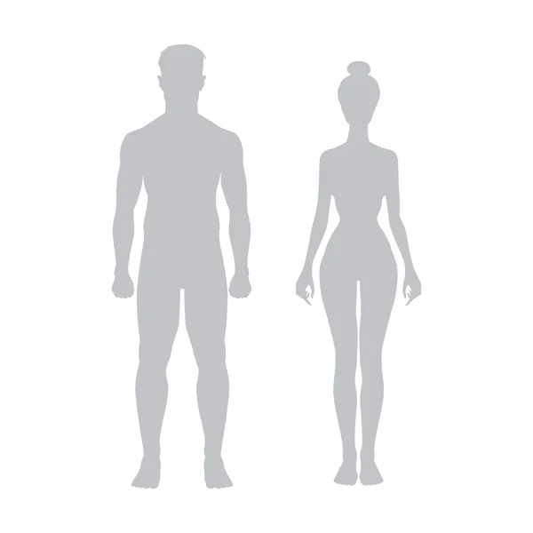 Homem e mulher ícone corpo vetor figura esporte — Vetor de Stock