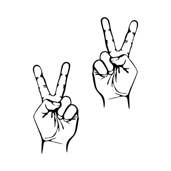 胜利或表决符号矢量手形图标 — 图库矢量图片