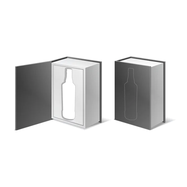 Verpackung Box Flasche Set Symbole Vektor Illustration isoliert weißen Hintergrund — Stockvektor