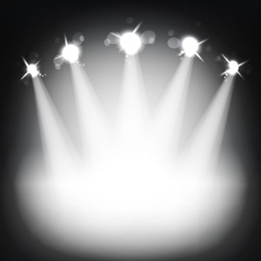 Işık Studio podyum ve sahne ışıkları vektör gri ile gösterir.