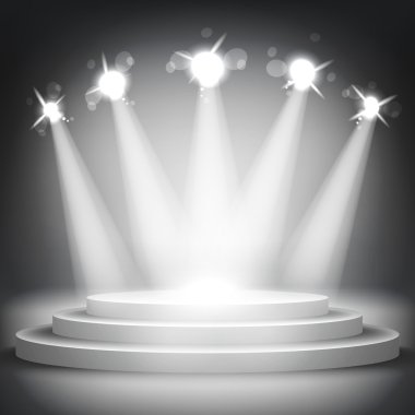 Işık Studio podyum ve sahne ışıkları vektör gri ile gösterir.