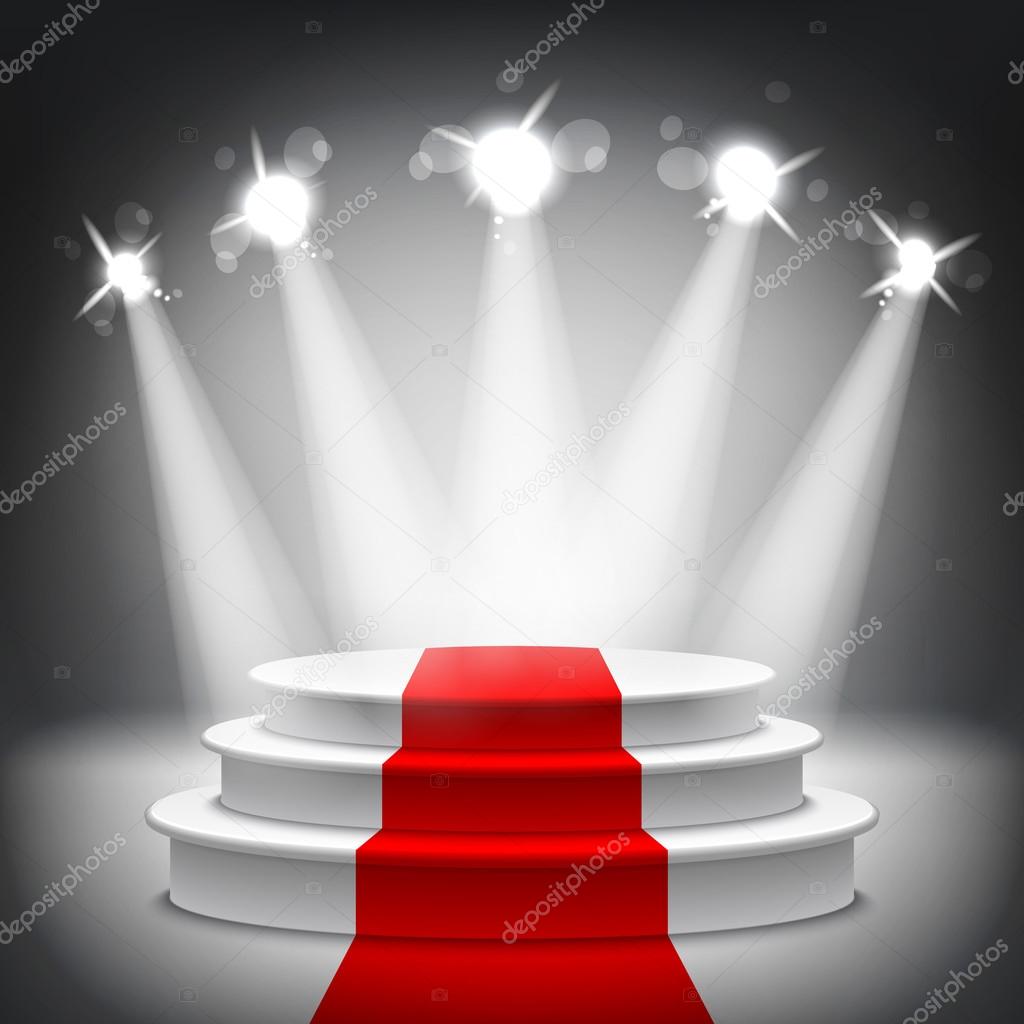 Illuminated stage podium red carpet award ceremony vector Stock Vector  Image by ©@ #68236981