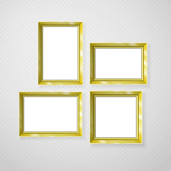 Accrocher panneau de papier cadre d'or image vectorielle ombre — Image vectorielle