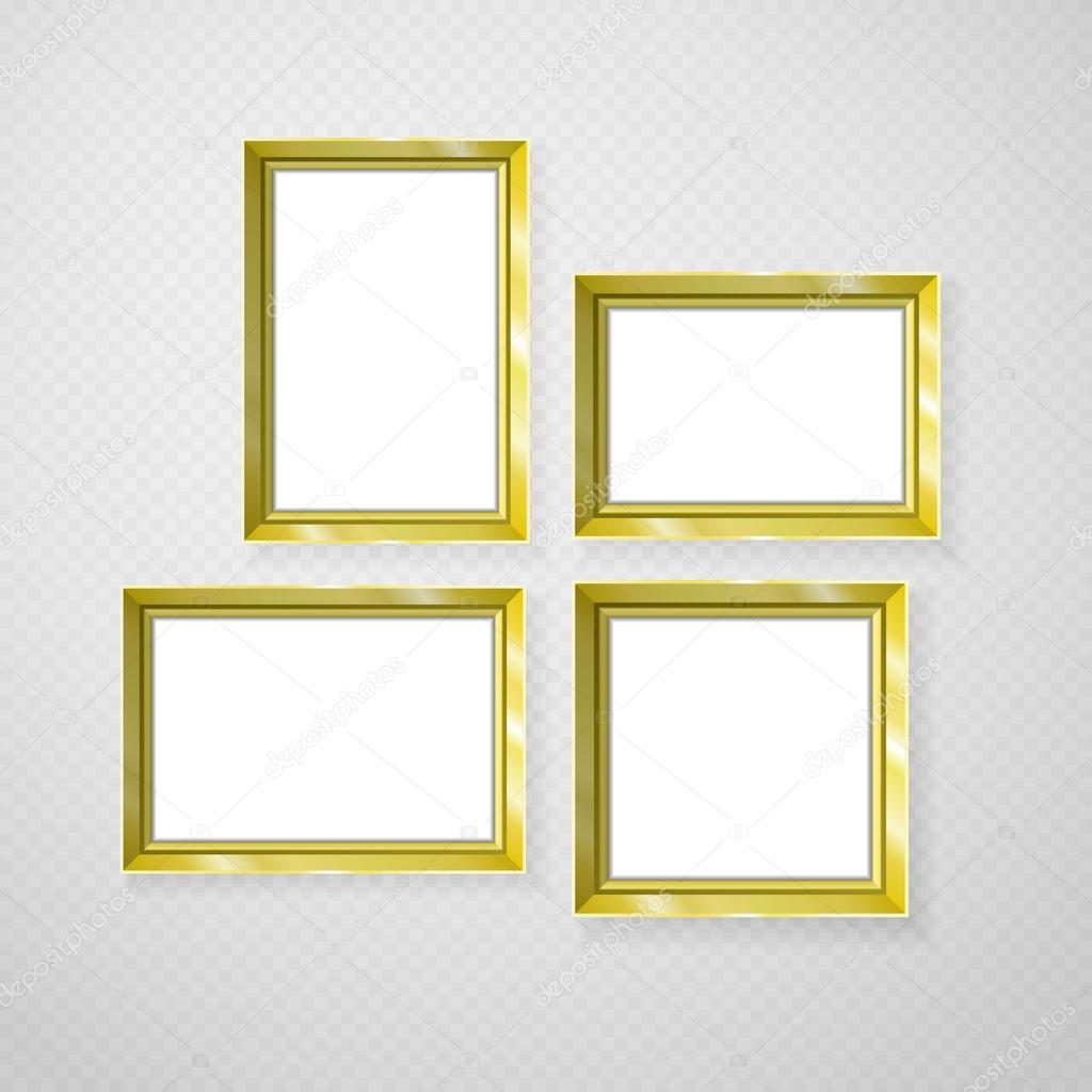 hanging paper sign frame gold picture vector shadow