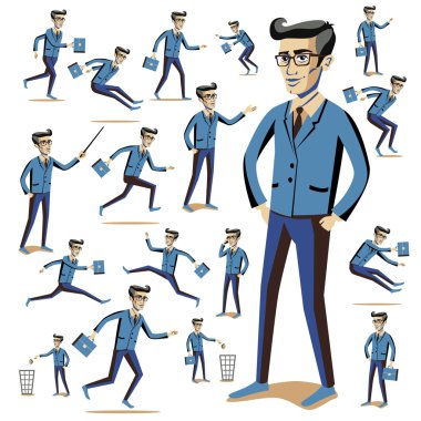 Erkekler yaşam tarzı düz insanlar simgeler durumların web Infographic vektör ayarla