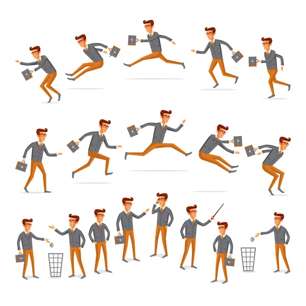 Flat people icons situationen web infographic vektor set men lifestyle — Stockvektor