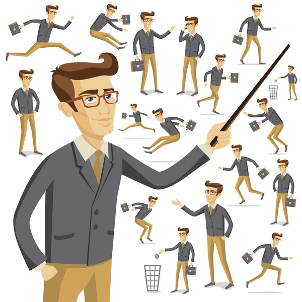 Plano personas iconos situaciones web infografía vector conjunto Hombres estilo de vida — Archivo Imágenes Vectoriales