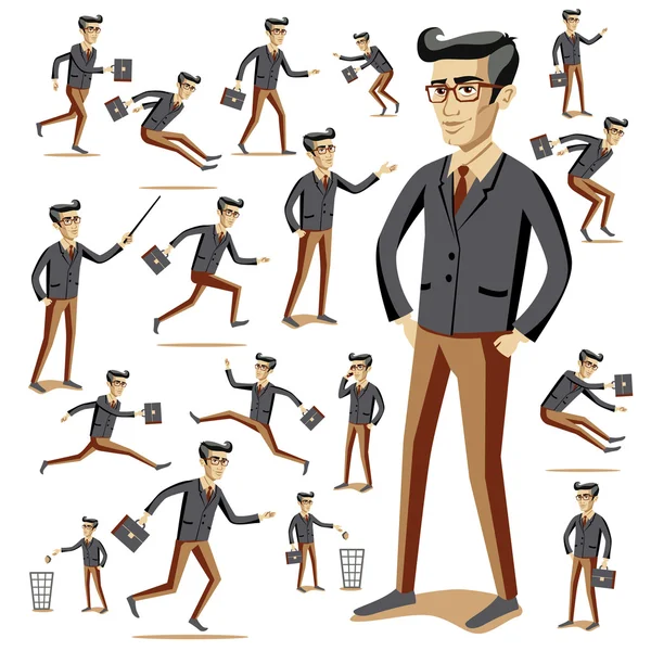 Pessoas planas ícones situações web infográfico vetor definido Homens estilo de vida — Vetor de Stock