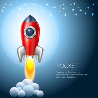 Roket simge alanı, vektör, illüstrasyon, yangın, sembol, alev, çizgi film,