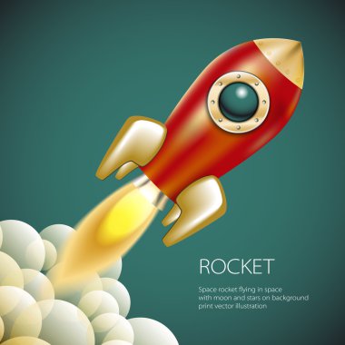 Roket simge alanı, vektör, illüstrasyon, yangın, sembol, alev, çizgi film,