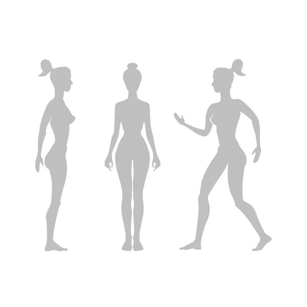 Vettoriale donna silhouette su sfondo bianco . — Vettoriale Stock