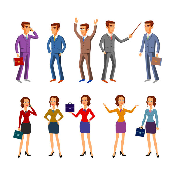 set characters design. office team. vector. man women