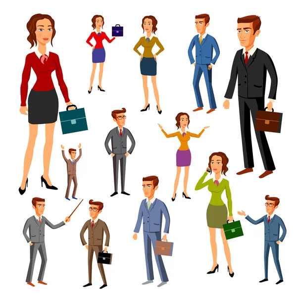 Establecer el diseño de personajes. Equipo de oficina. vector. hombres mujeres — Vector de stock