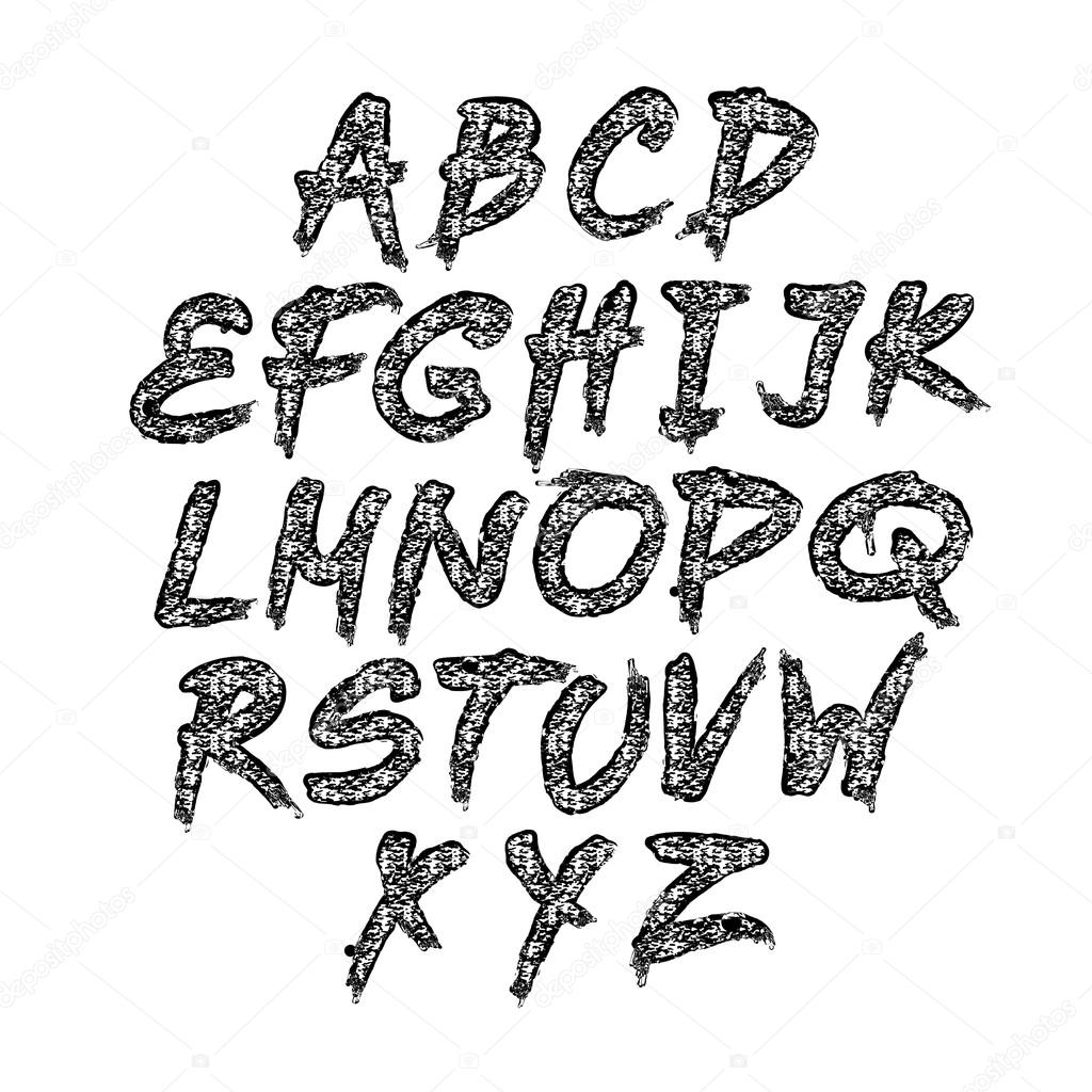 Hand drawn vector abc small letters