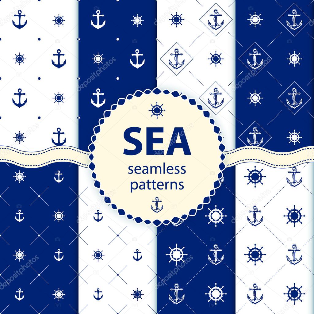 seamless patterns Vector aqua background Set wallpaper