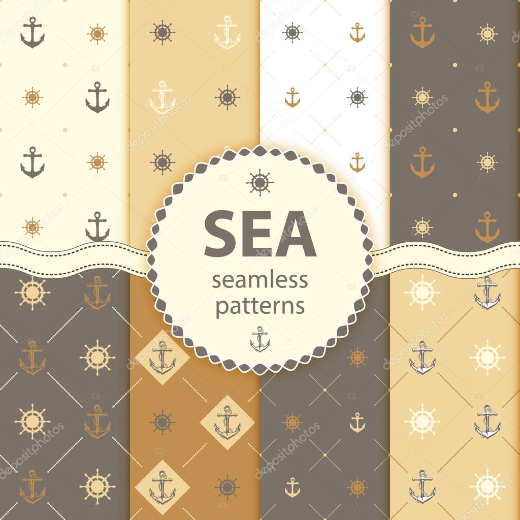 seamless patterns Vector aqua background Set wallpaper