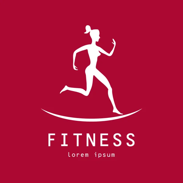 Fitness girl label - ilustração vetorial —  Vetores de Stock