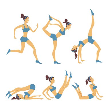 Vektör yoga çizim. Kadınlar stüdyo. poster. Kroki kız yaşam tarzı.