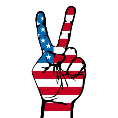 Amerika zafer parmak, t-shirt grafik, vektörel çizimler