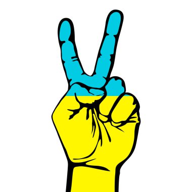 Peace Sign of the Ukrainian flag clipart