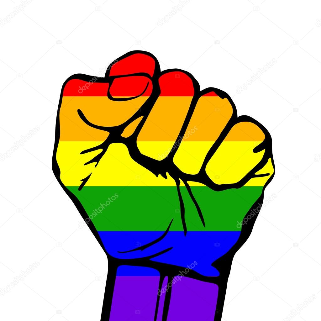 Vector card lgbt support phrase. fight for gay rights