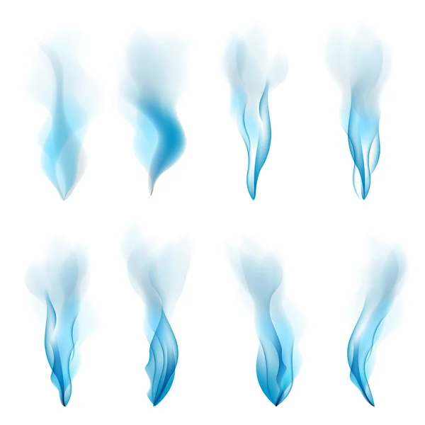 Abstrakt rök vektor, blå, bakgrund, abstrakt, vit, design, — Stock vektor