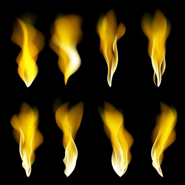 Abstract fire flames on a black background. Colorful vector illustration eps10 — Stock Vector