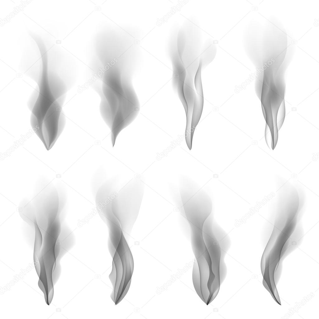 Vector set smoke, background, fire, smooth, wallpaper, concept, shape, 