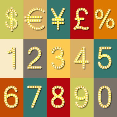 Altın sayılar ve semboller collection - eps10 para birimi 