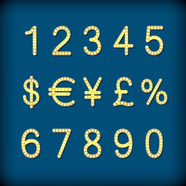 Altın sayılar ve semboller collection - eps10 para birimi 