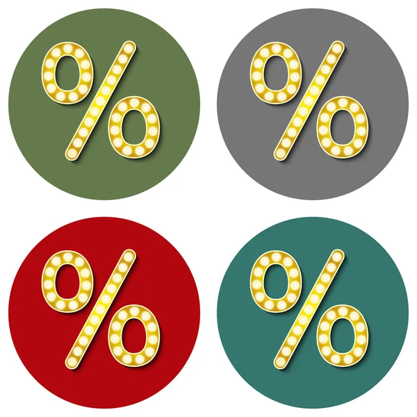 Símbolo de ícones de volume Sinal percentual. Estilo moderno colorido . — Vetor de Stock