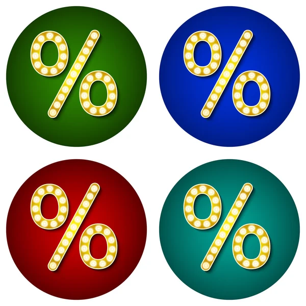 Símbolo de ícones de volume Sinal percentual. Estilo moderno colorido . — Vetor de Stock