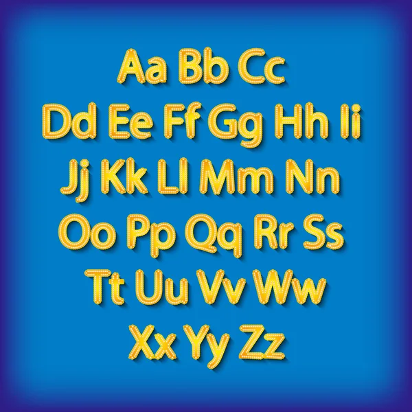 Ретро Лайтбульбашковий алфавіт Гламурний театральний алфавіт. Векторні ілюстрації . — стоковий вектор