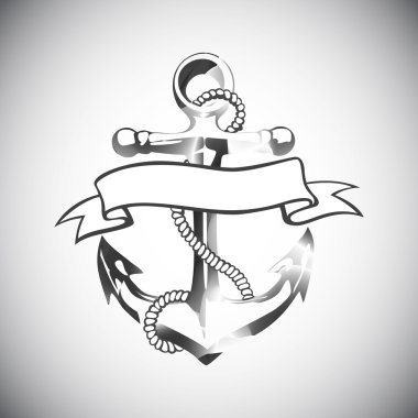 çapa simge vektör, grunge, dövme, logo tasarım, çiçek, el, 