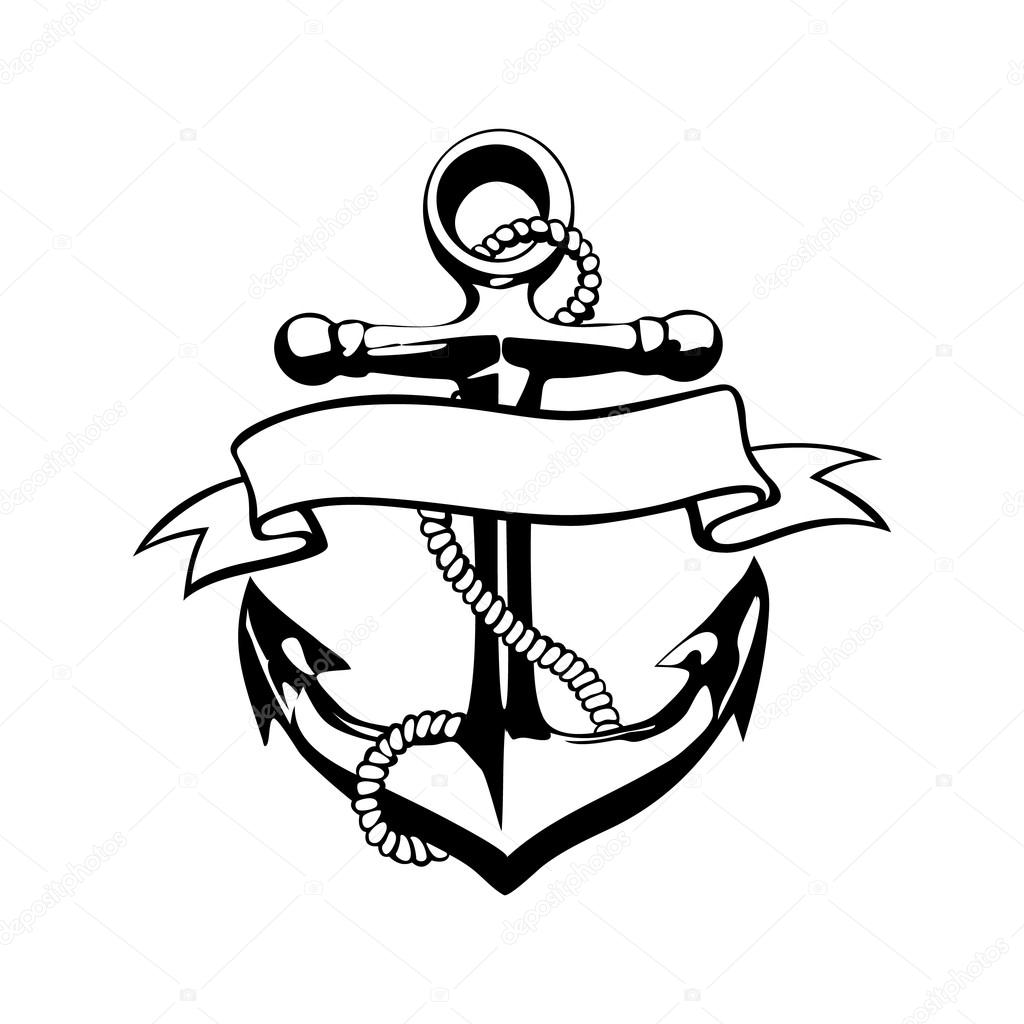 Anchor icon vector tattoo logo grunge design floral hand  art