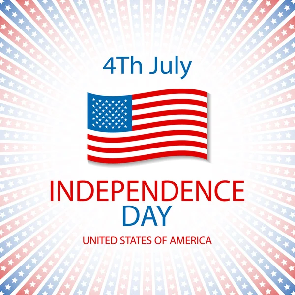 ハッピー独立記念日カード アメリカ合衆国、4 日 7 月 — ストックベクタ