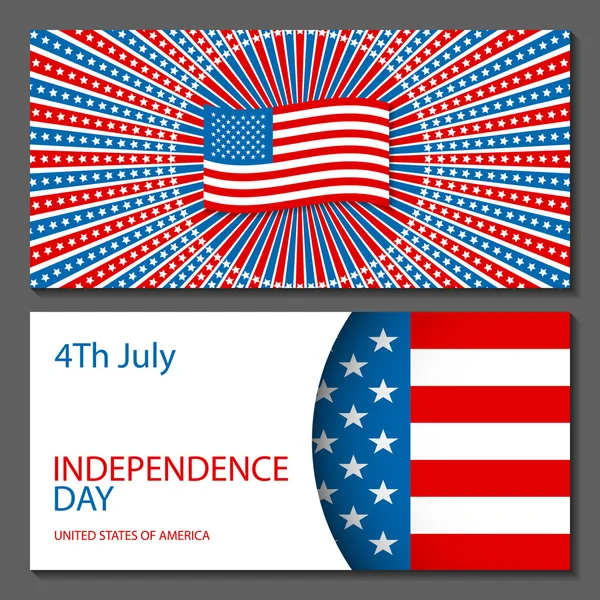 स्वातंत्र्य दिन कार्डच्या शुभेच्छा युनायटेड स्टेट्स ऑफ अमेरिका, 4 जुलै — स्टॉक व्हेक्टर