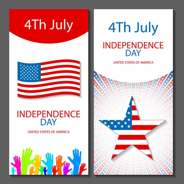 สุขสันต์วันประกาศอิสรภาพ สหรัฐอเมริกา 4 กรกฎาคม — ภาพเวกเตอร์สต็อก