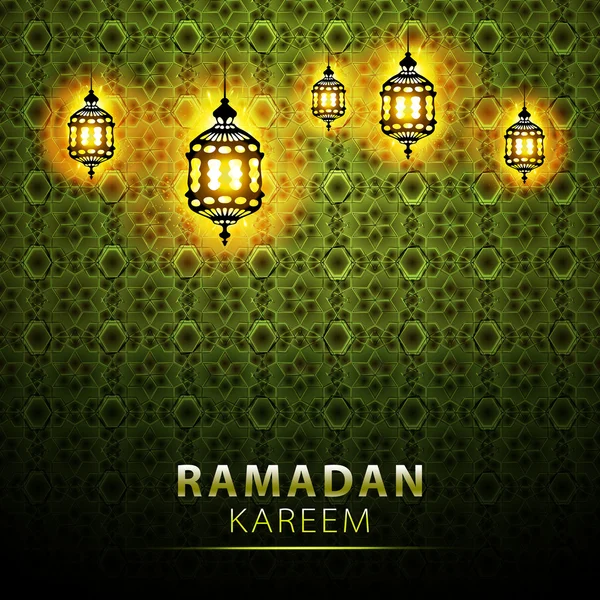 Traditional lantern Ramadan Kareem art beautiful — Stockvector