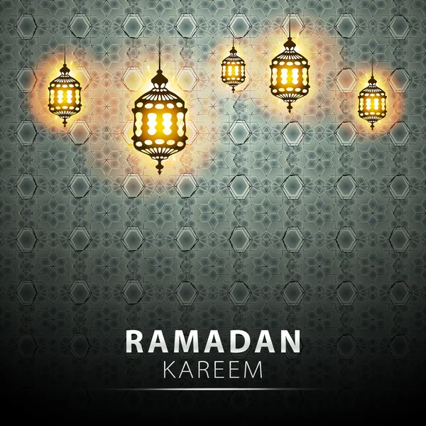 Traditional lantern Ramadan Kareem art beautiful — Stockvector