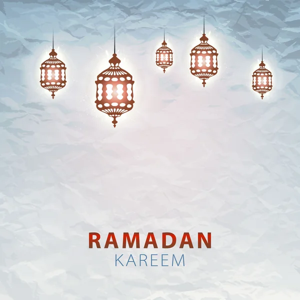Linterna tradicional Ramadán Kareem arte hermoso — Archivo Imágenes Vectoriales