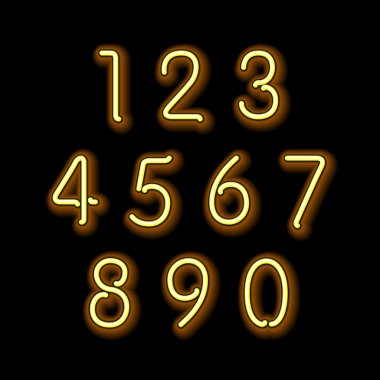 Parlak neon renklerde sayısal rakamlar