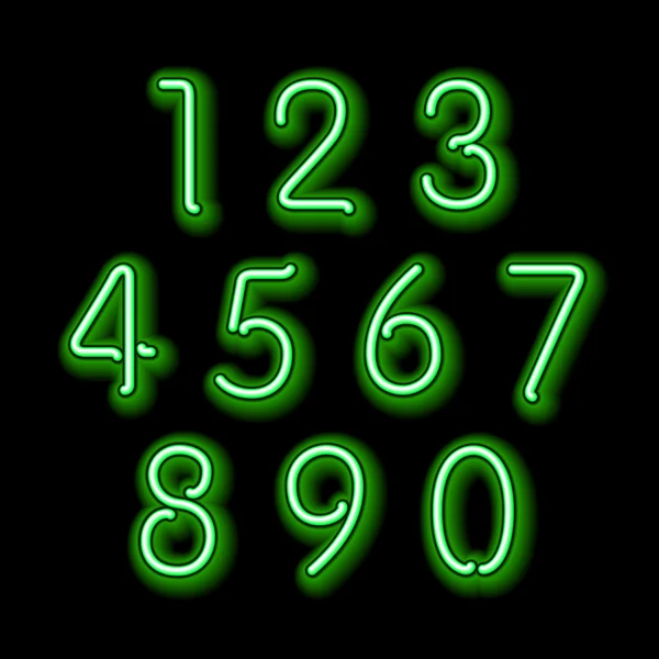 Figuras numéricas en colores brillantes de neón — Vector de stock