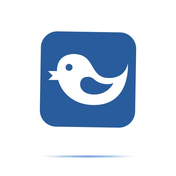 Flying twitter bird icon isolated on white background. Vector illustration — Stock Vector